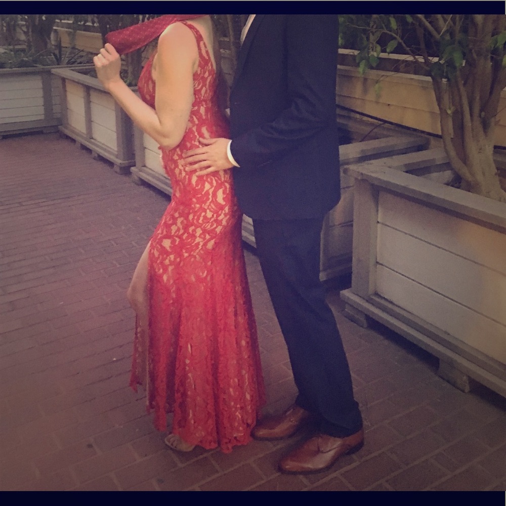 Red Lace BCBG Generation Gown